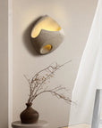 Wabi-Sabi Inspired Cement Wall Sconce Light – Modern LED Wall Lamp for Serene Interior Decor 3