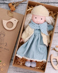 Waldorf Handmade Plush Dolls for Baby Doll Toys Cute/Fun Dresses with Scarf Vinyl Dolls for Girls Birthday Gift Dress Up Doll 12