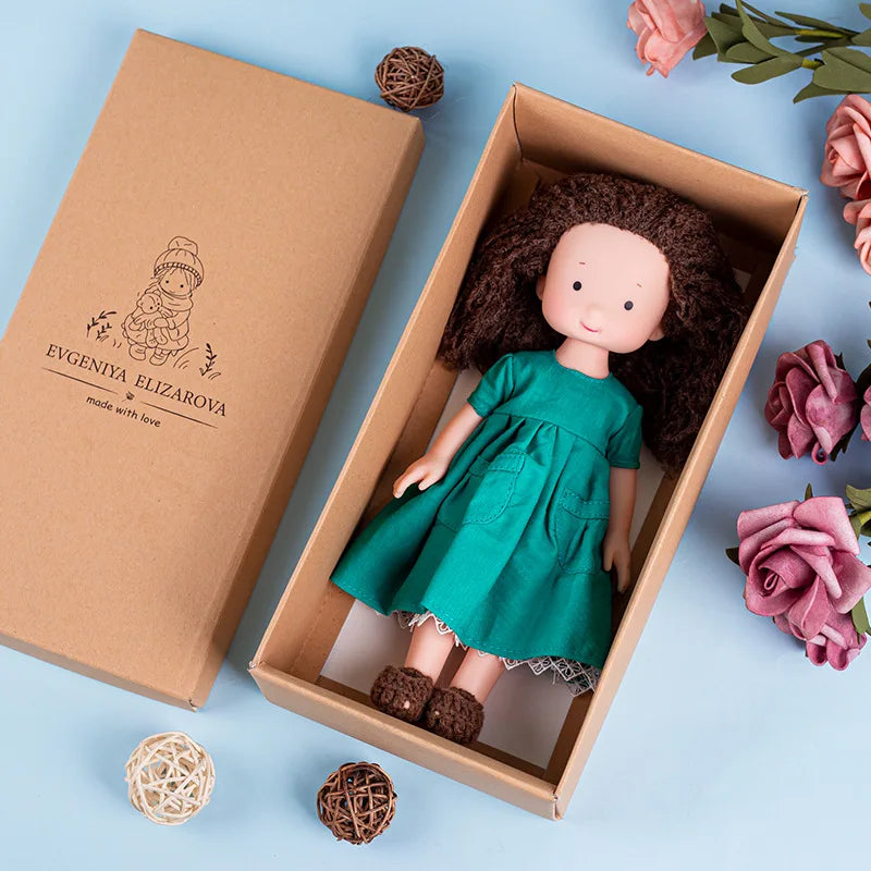Waldorf Handmade Plush Dolls for Baby Doll Toys Cute/Fun Dresses with Scarf Vinyl Dolls for Girls Birthday Gift Dress Up Doll 2
