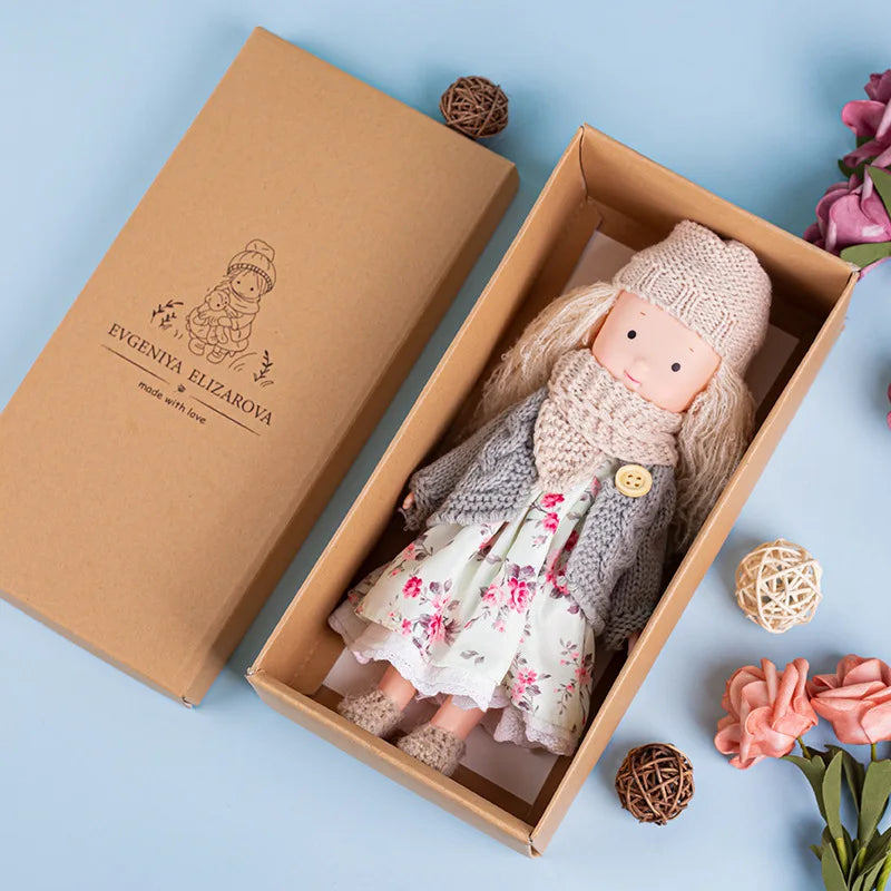 Waldorf Handmade Plush Dolls for Baby Doll Toys Cute/Fun Dresses with Scarf Vinyl Dolls for Girls Birthday Gift Dress Up Doll 3