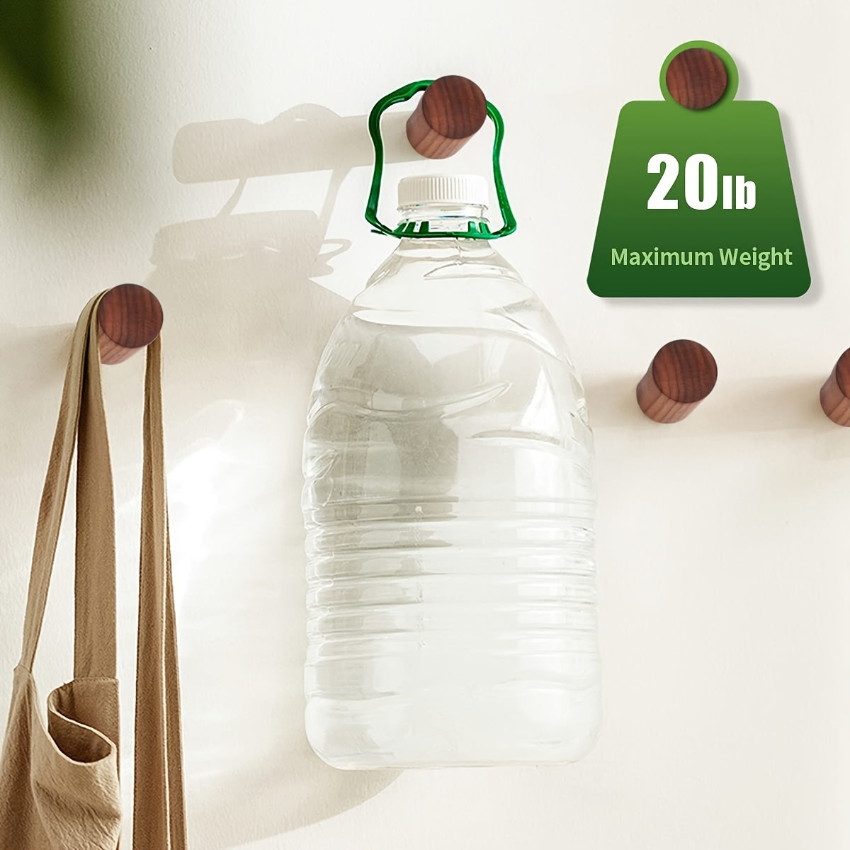 WalnutCraft | Elegant Compact Wooden Wall Hook for Coat and Key Storage 1