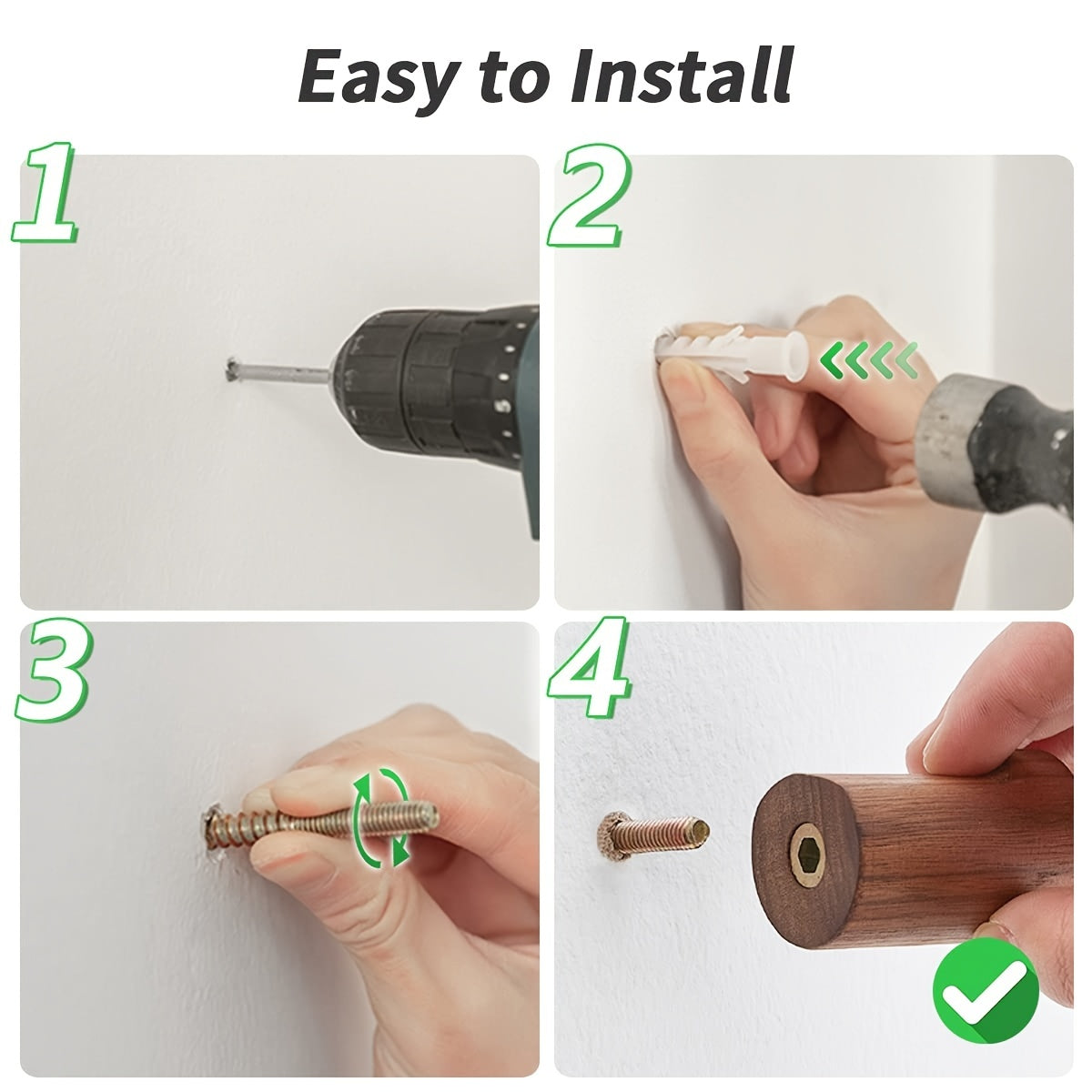 WalnutCraft | Elegant Compact Wooden Wall Hook for Coat and Key Storage 6