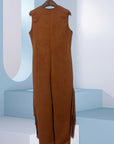 Western Halloween Cowgirl Costume Jumpsuit | Suede Fringe Sleeveless 2