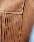 Western Halloween Cowgirl Costume Jumpsuit | Suede Fringe Sleeveless 3