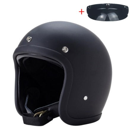 Men’s Low Profile Motorcycle Helmet Vintage DOT ECE Approved Fiberglass