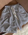 Pascal | Striped Knee-Length Shorts with Drawstring Waist