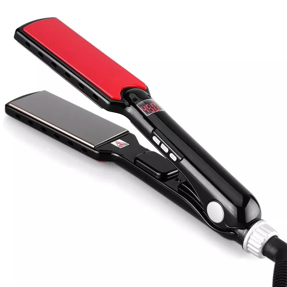 Wide Plate Hair Straightener with Nano-Titanium Plates and Digital Display – Adjustable Temperature up to 480°F 0