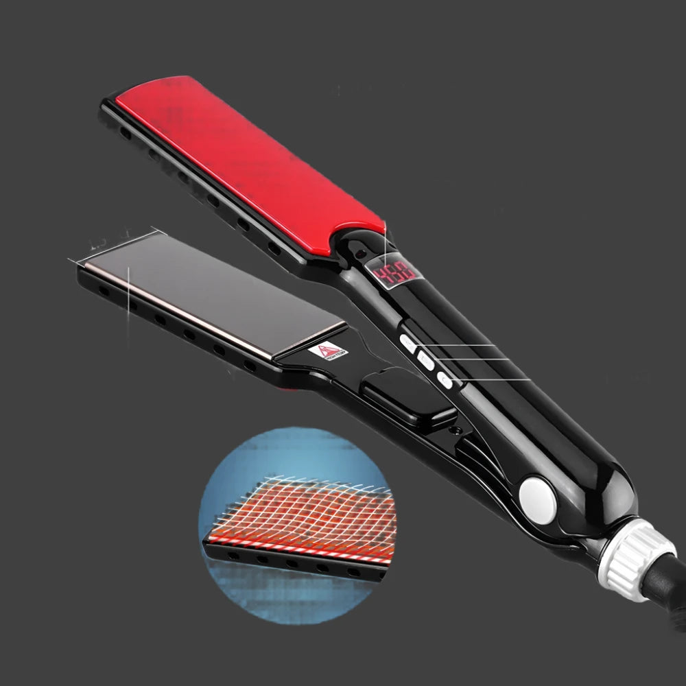 Wide Plate Hair Straightener with Nano-Titanium Plates and Digital Display – Adjustable Temperature up to 480°F 2