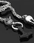 WolfSpirit | Rugged Durable Stainless Steel Double Wolf Head Necklace 1