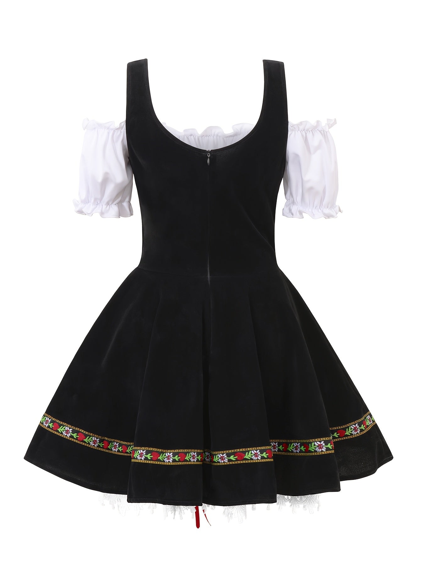 Women Plus Size Bavarian Halloween Costume Dress | Puff Sleeve Mini 1