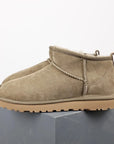 Women's Black Ultra Mini Platform Boots with Fur Lining - Stylish Leather Ankle Booties 0