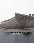 Women's Black Ultra Mini Platform Boots with Fur Lining - Stylish Leather Ankle Booties 2
