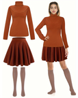 Women’s Cartoon Halloween Costume Set | Long Sleeve Turtleneck Mini 2