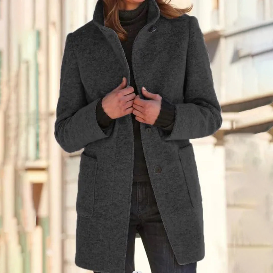 Women's Casual Long Sleeve Coat with Stand Collar – Versatile Winter Jacket for Outdoor Activities 2