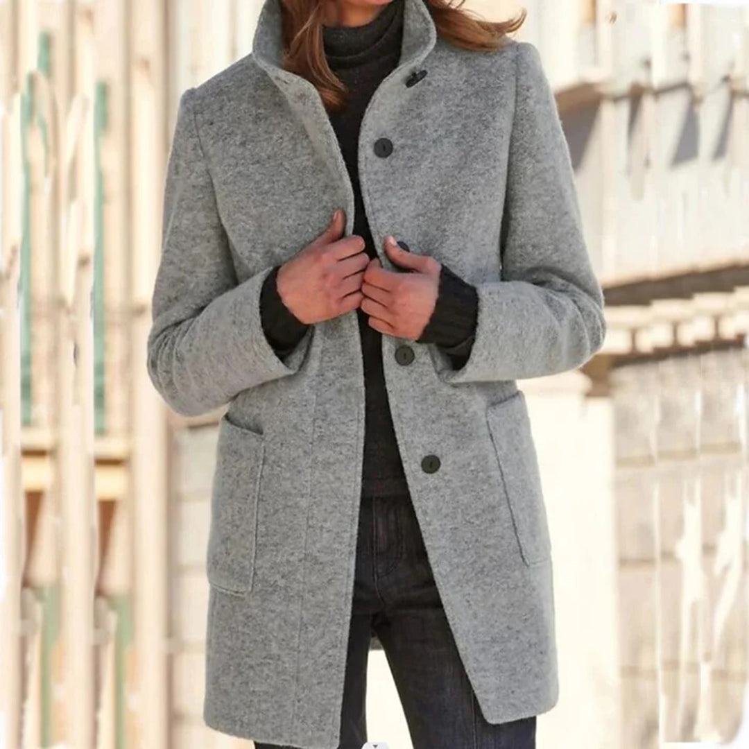 Women's Casual Long Sleeve Coat with Stand Collar – Versatile Winter Jacket for Outdoor Activities 4