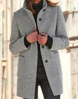 Women's Casual Long Sleeve Coat with Stand Collar – Versatile Winter Jacket for Outdoor Activities 4