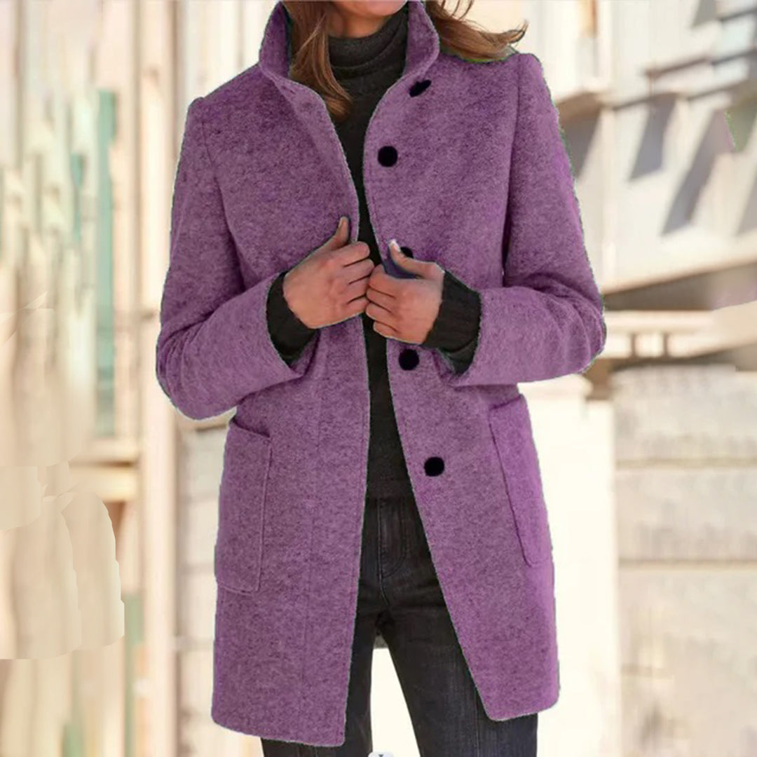 Women's Casual Long Sleeve Coat with Stand Collar – Versatile Winter Jacket for Outdoor Activities 5