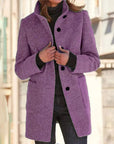 Women's Casual Long Sleeve Coat with Stand Collar – Versatile Winter Jacket for Outdoor Activities 5