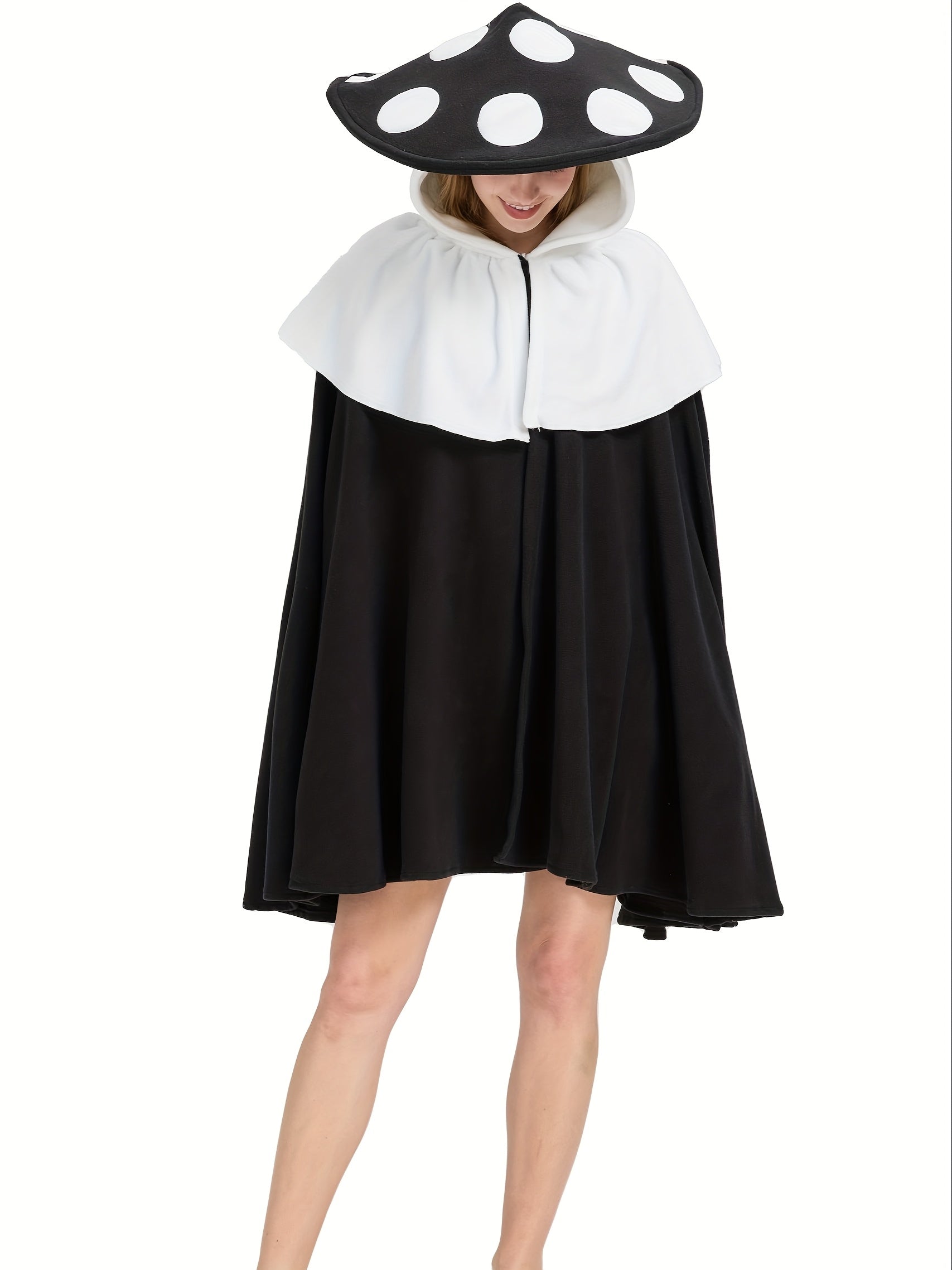 Women’s Fantasy Oversized Mushroom Halloween Costume Cape | Hooded Cloak 3