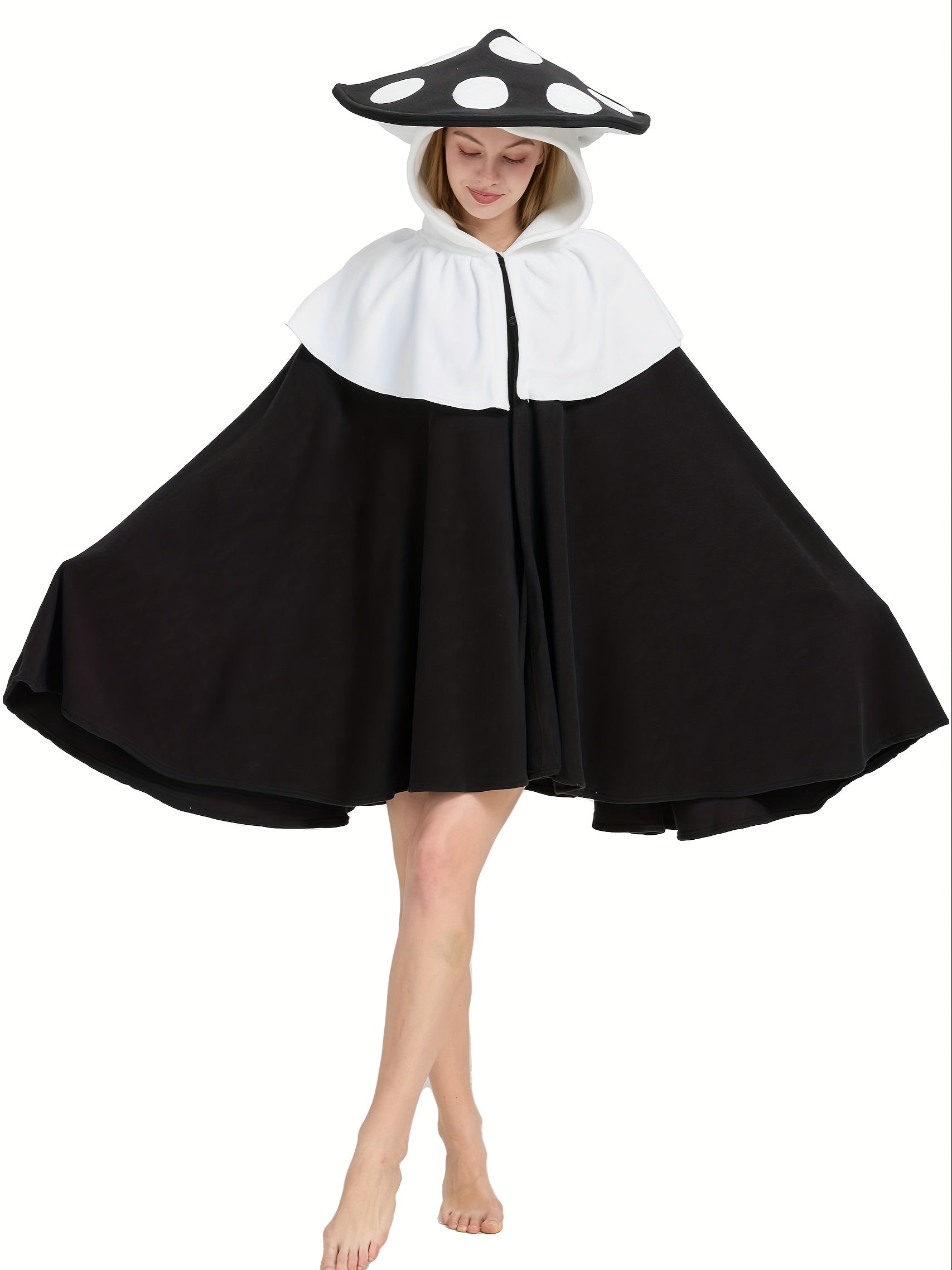 Women’s Fantasy Oversized Mushroom Halloween Costume Cape | Hooded Cloak 4