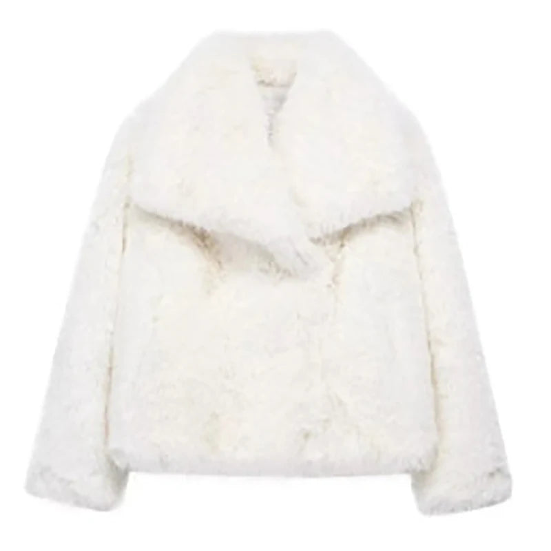 Women&#39;s Faux Fur Short Jacket - Warm Lightweight Winter Coat for High Street Fashion 13