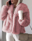 Women's Faux Fur Short Jacket - Warm Lightweight Winter Coat for High Street Fashion 1