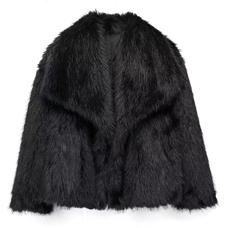 Women&#39;s Faux Fur Short Jacket - Warm Lightweight Winter Coat for High Street Fashion 8
