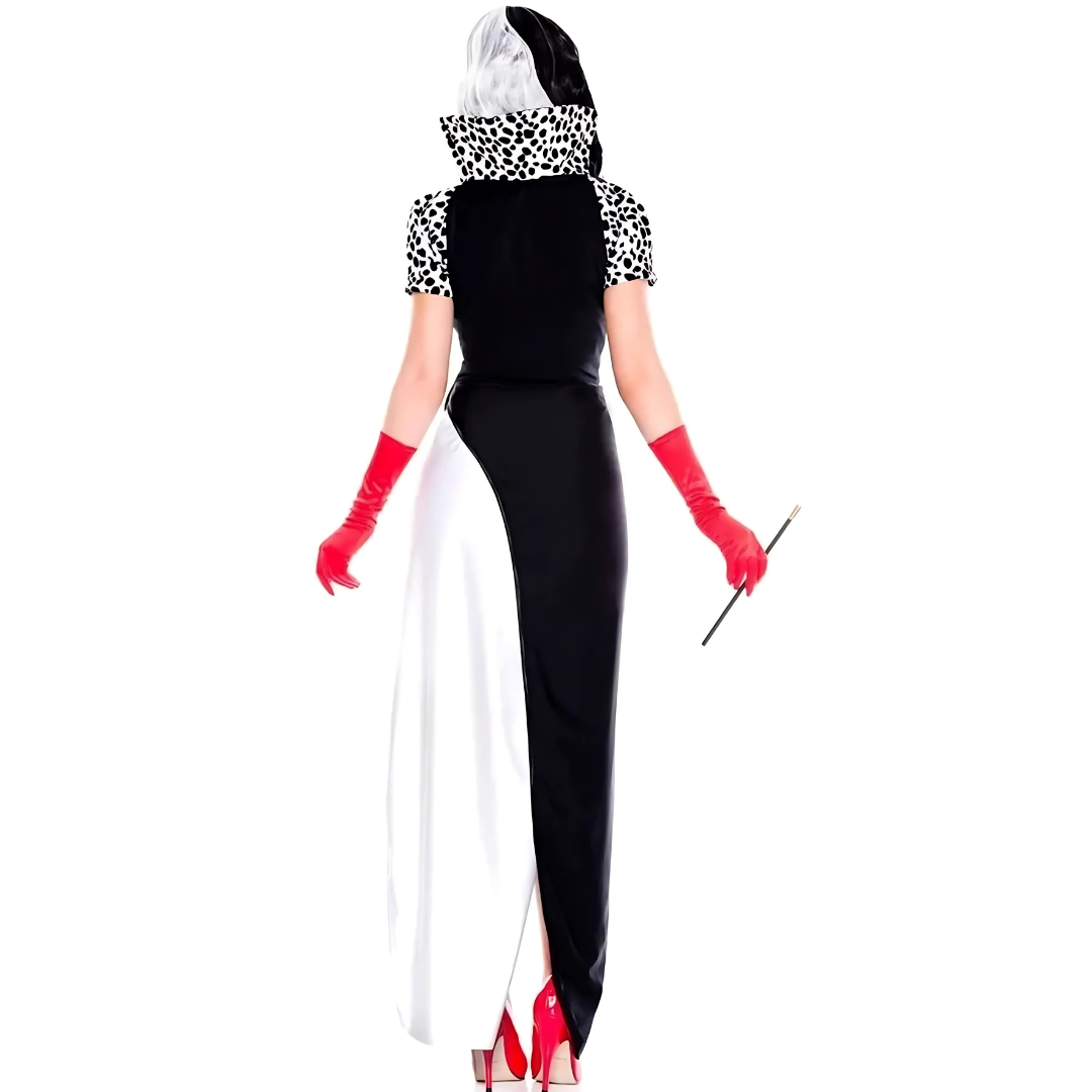 Women’s Glamorous Villain Halloween Movie Costume Dress | Puff Sleeve Asymmetrical 2