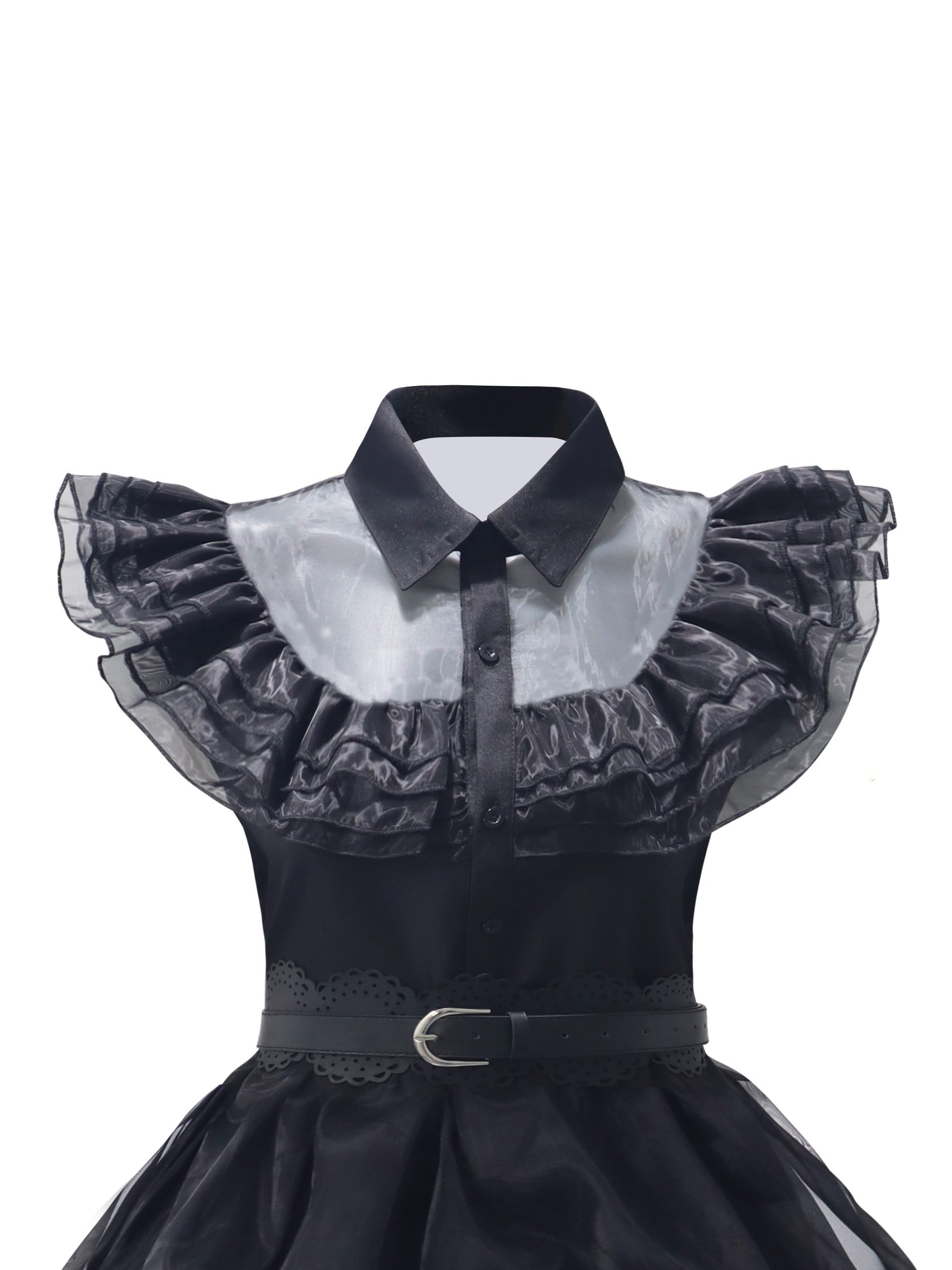 Women’s Gothic Ruffle Halloween Movie Costume Dress | Layered Midi Set 2