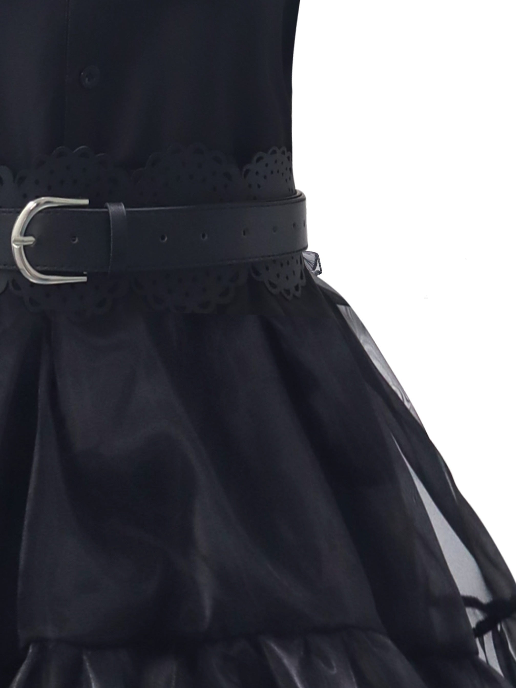 Women’s Gothic Ruffle Halloween Movie Costume Dress | Layered Midi Set 3