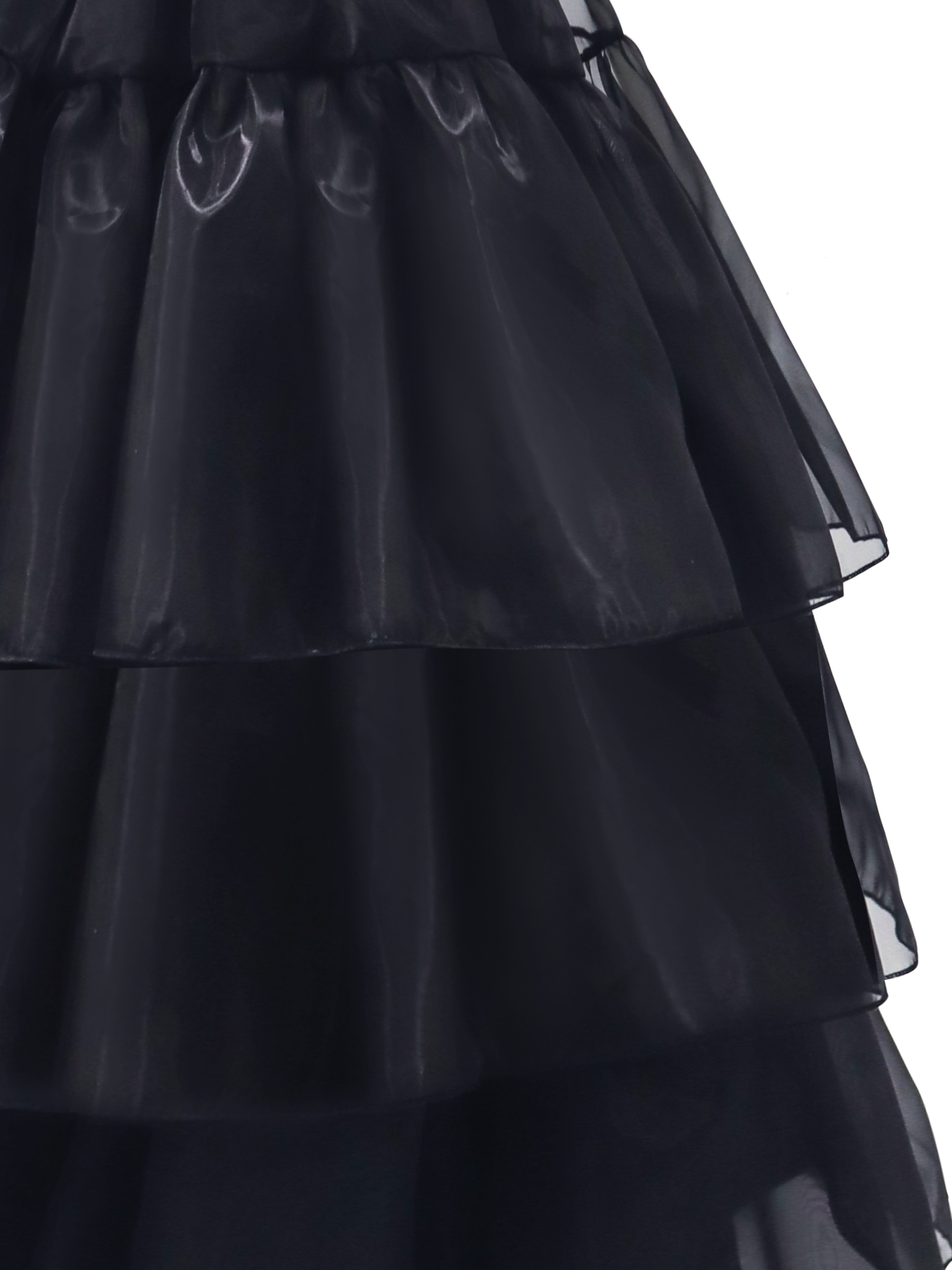 Women’s Gothic Ruffle Halloween Movie Costume Dress | Layered Midi Set 4
