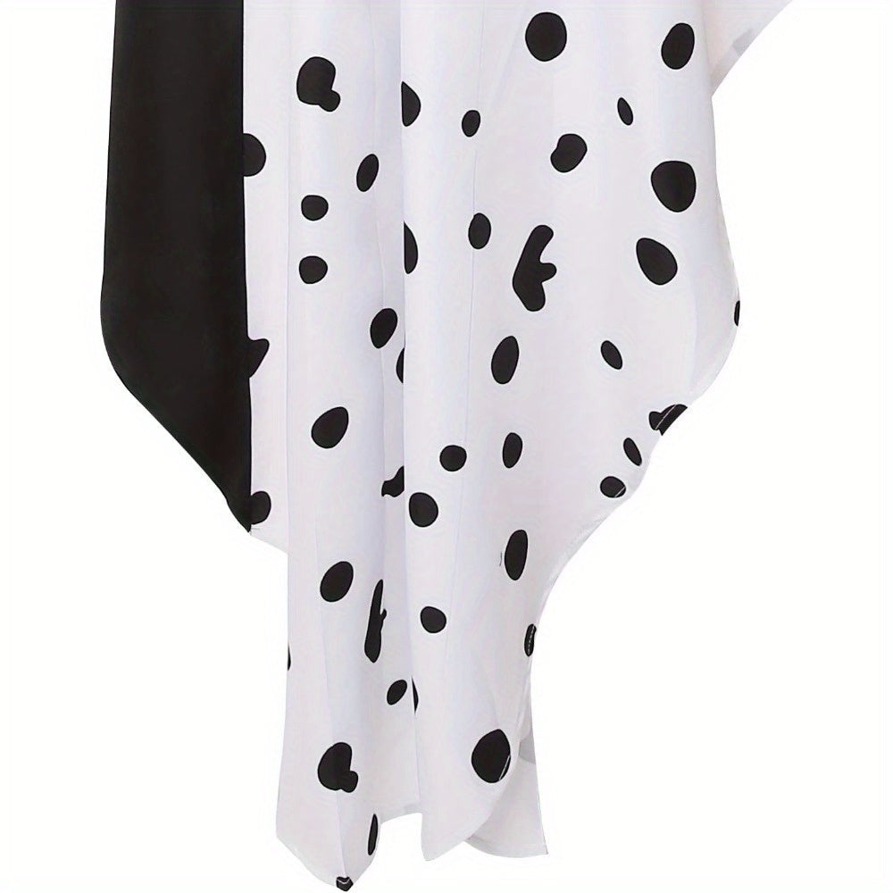 Women’s Hooded Halloween Movie Costume Dress | Asymmetrical Dalmatian 5