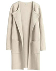Women's Knee-Length Wool Blend Coat with Relaxed Fit and Wide Lapel - Stylish Winter Coat 11