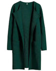 Women's Knee-Length Wool Blend Coat with Relaxed Fit and Wide Lapel - Stylish Winter Coat 13