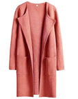Women's Knee-Length Wool Blend Coat with Relaxed Fit and Wide Lapel - Stylish Winter Coat 14