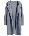 Women's Knee-Length Wool Blend Coat with Relaxed Fit and Wide Lapel - Stylish Winter Coat 15
