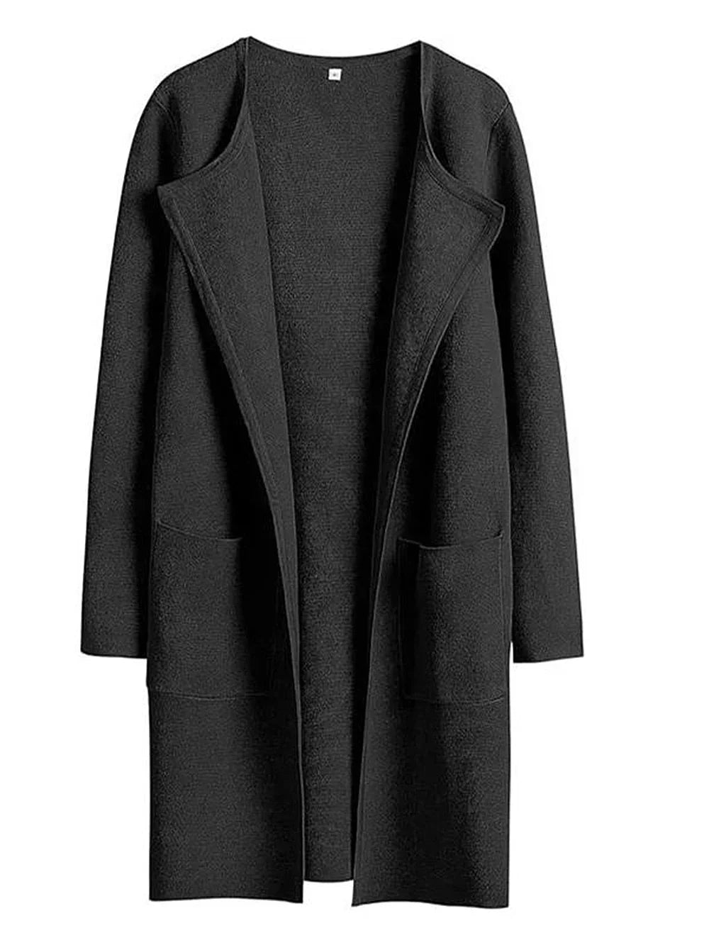 Women&#39;s Knee-Length Wool Blend Coat with Relaxed Fit and Wide Lapel - Stylish Winter Coat 7