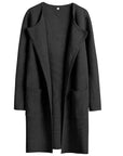 Women's Knee-Length Wool Blend Coat with Relaxed Fit and Wide Lapel - Stylish Winter Coat 7