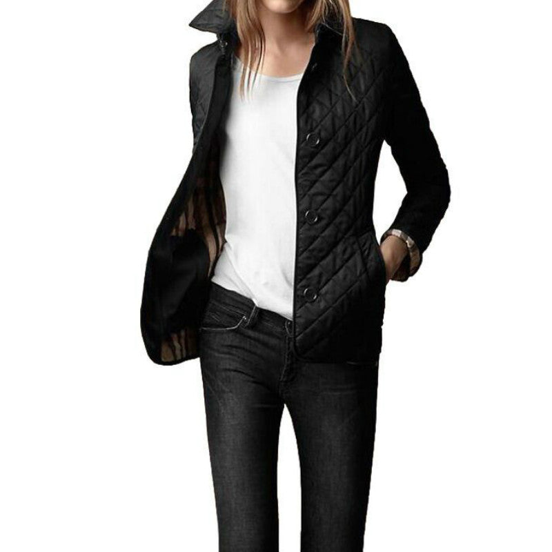 Women&#39;s Lightweight Quilted Coat with Button Closure – Stylish Casual Outerwear for Autumn and Spring 6