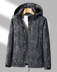 Women's Lightweight Waterproof Outdoor Jacket with Adjustable Hood and Zippered Pockets