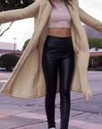 Women's Mid-Length Faux Fur Jacket with Oversized Fit and Open Front Design 2