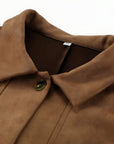Women's Oversized Button Front Jacket – Relaxed Fit Mid-Length Coat for Spring and Autumn 4