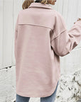 Women's Oversized Wool Blend Jacket with Button Front and Chest Flap Pockets - Stylish Winter Coat 4