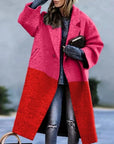 Women's Oversized Wool Blend Long Coat with Notched Lapel – Stylish Winter Coat for Autumn/Winter 2