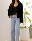 Women's Quilted Faux Fur Crop Jacket with Open Front – Structured Fit for Stylish Comfort 4