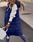 Women’s Quilted Hooded Bodywarmer – Oversized Long Padded Vest for Casual Wear 0