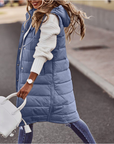 Women’s Quilted Hooded Bodywarmer – Oversized Long Padded Vest for Casual Wear 5