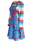 Women’s Scary Long Sleeve Halloween Costume Dress | Mini 1