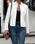 Women's Slim Fit Wool Blend Jacket with Stand Collar – Stylish Fall/Winter Coat 0