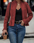 Women's Slim Fit Wool Blend Jacket with Stand Collar – Stylish Fall/Winter Coat 2